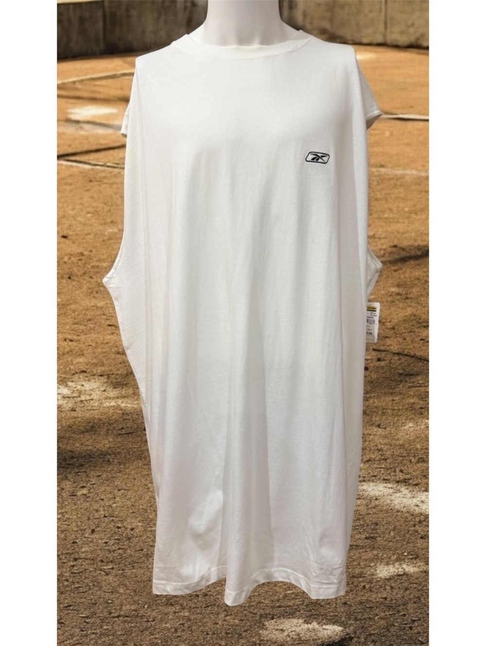 Reebok White Sleeveless T-Shirt with Side Openings